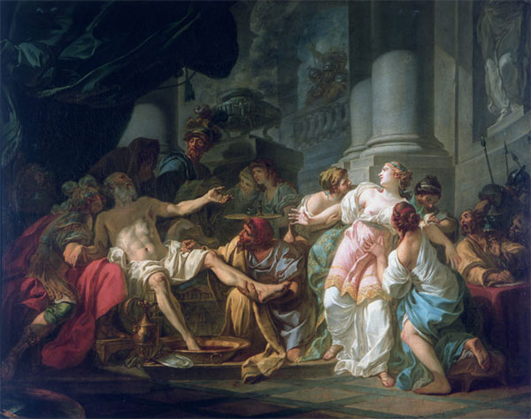 Bức tranh Cái chết của Seneca trong lá bài The Hermit Tyldwick Tarot - Ẩn Sĩ trong Tyldwick Tarot
