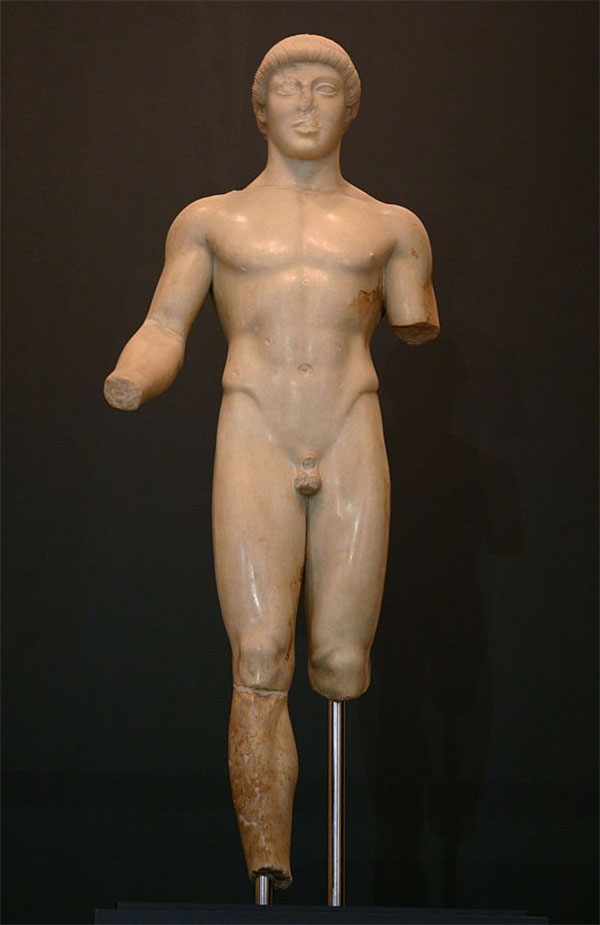 Bức tượng The Agrigento Ephebe trong lá bài The Chariot Tyldwick Tarot - Xe Ngựa trong Tyldwick Tarot