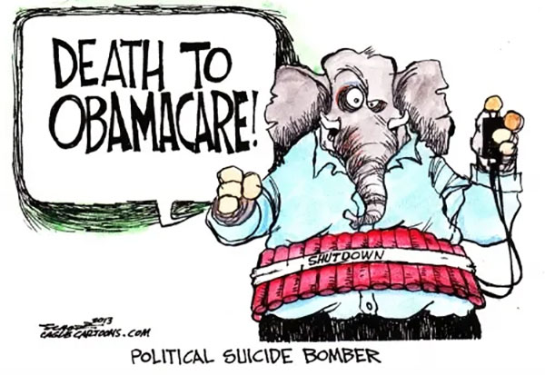 Ảnh minh họa việc tự sát để chống đối bộ luật Obamacare!