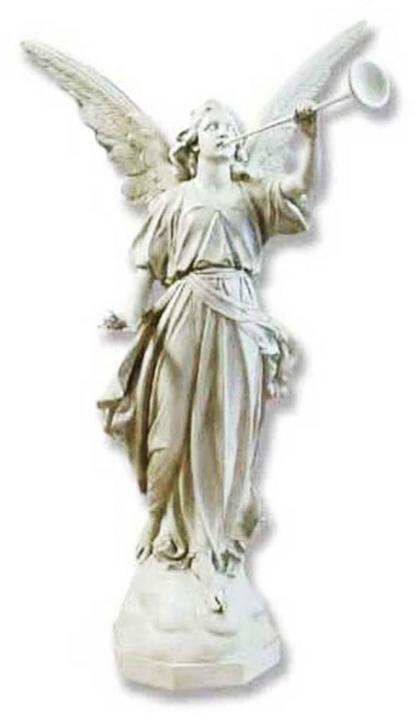 Bức tượng thiên thần Gabriel đang thổi kèn trong lá bài Judgement Tyldwick Tarot - Sự Phán Xét trong Tyldwick Tarot 