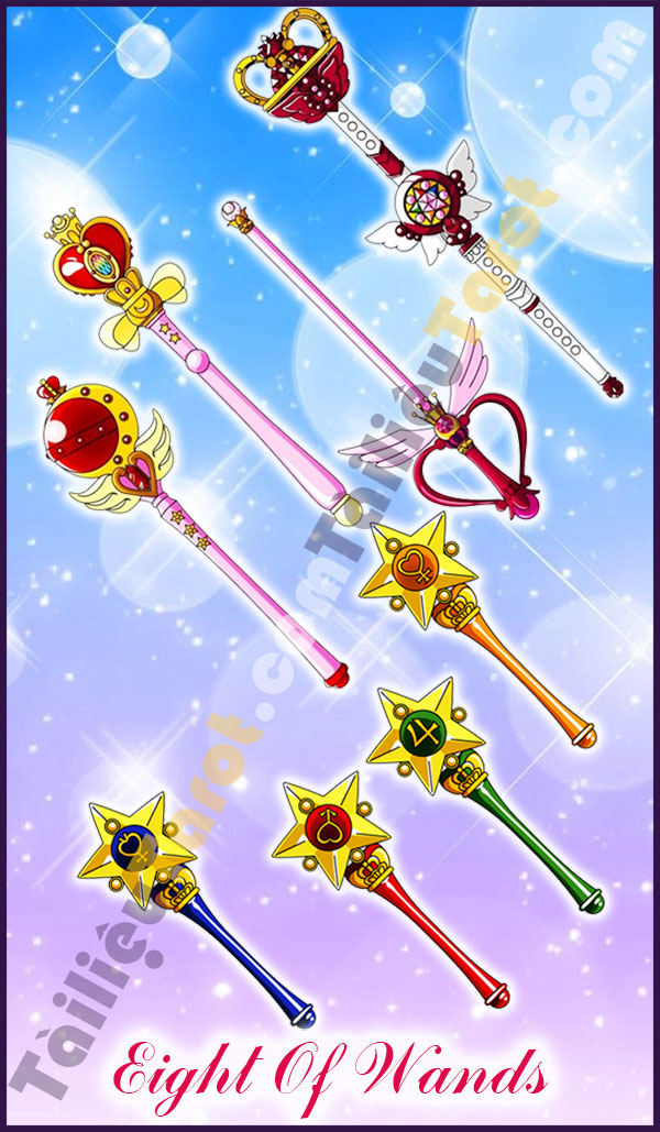 Eight Of Wands - Sailor Moon Tarot made by TailieuTarot.com