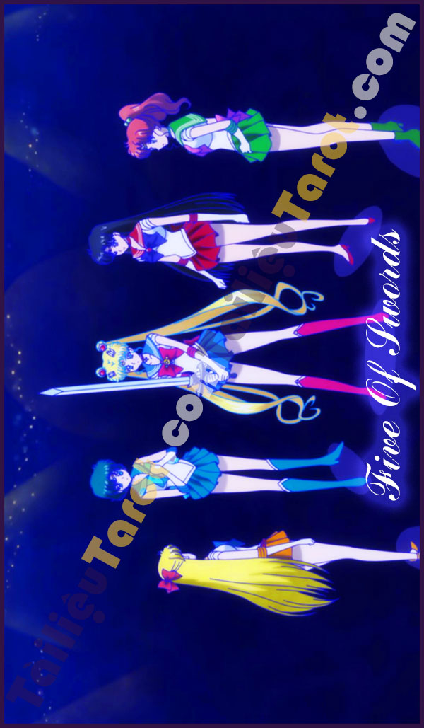 Five Of Swords - Sailor Moon Tarot made by TailieuTarot.com