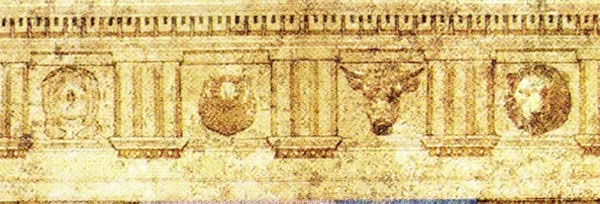 Ký hiệu chiêm tinh được cố định trong khuôn đúc hình vương miện trong lá bài The World Tyldwick Tarot - Thế Giới trong Tyldwick Tarot