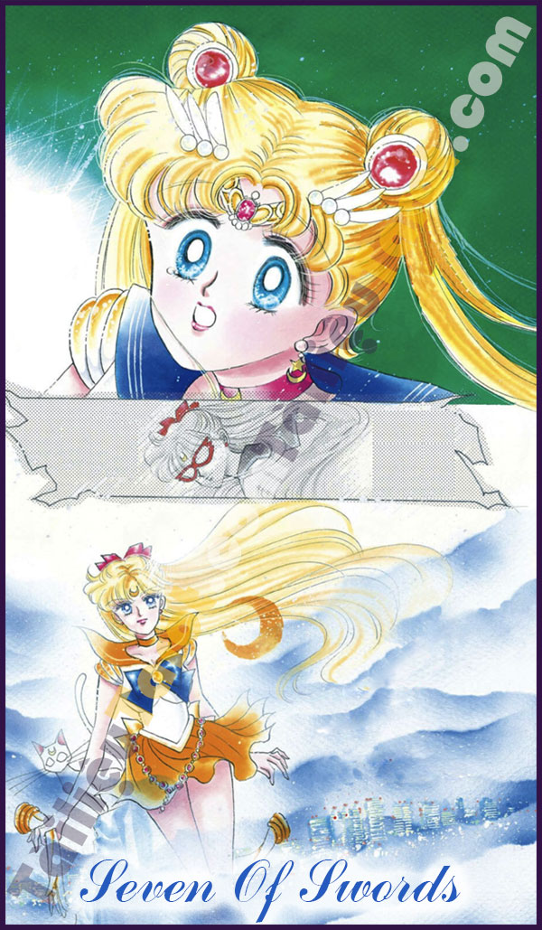 Seven Of Swords - Sailor Moon Tarot made by TailieuTarot.com