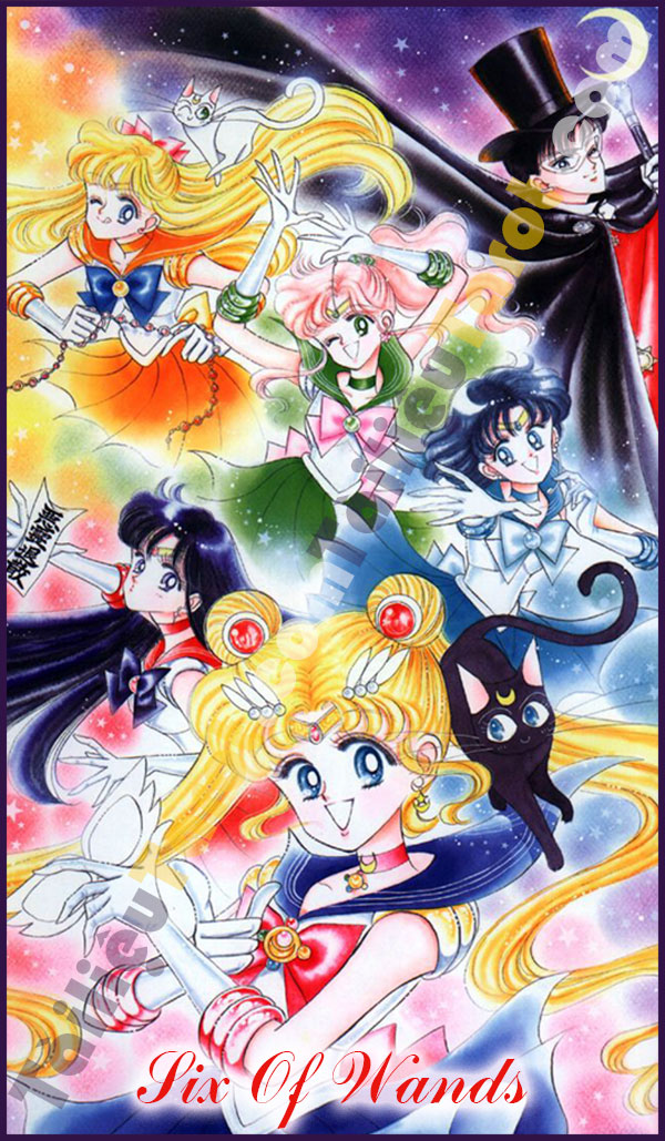 Six Of Wands - Sailor Moon Tarot made by TailieuTarot.com