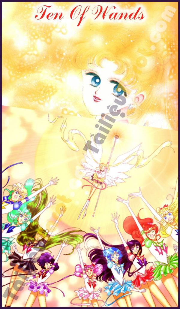 Ten Of Wands - Sailor Moon Tarot made by TailieuTarot.com