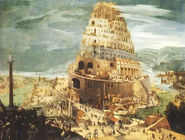 Tháp Babel trong lá bài The Tower Tyldwick Tarot - Tòa Tháp trong Tyldwick Tarot