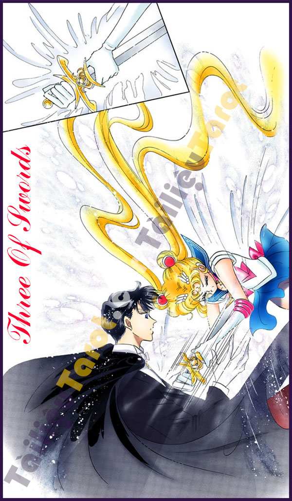 Three Of Swords - Sailor Moon Tarot made by TailieuTarot.com
