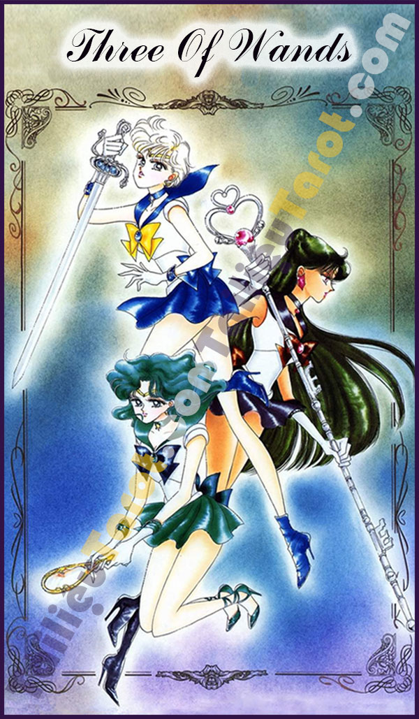 Three Of Wands - Sailor Moon Tarot made by TailieuTarot.com