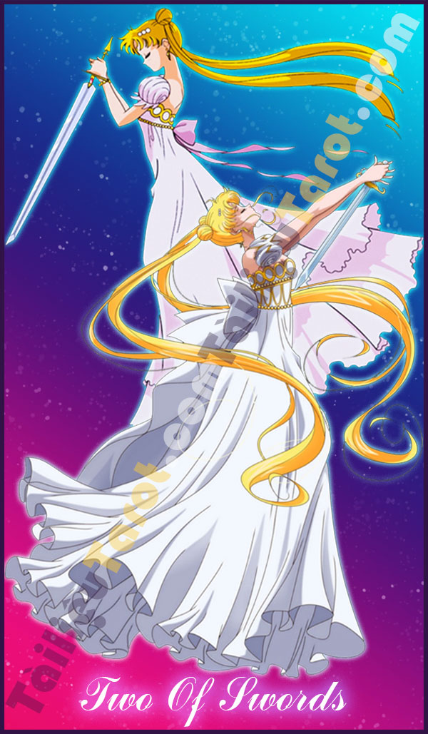 Two Of Swords - Sailor Moon Tarot made by TailieuTarot.com