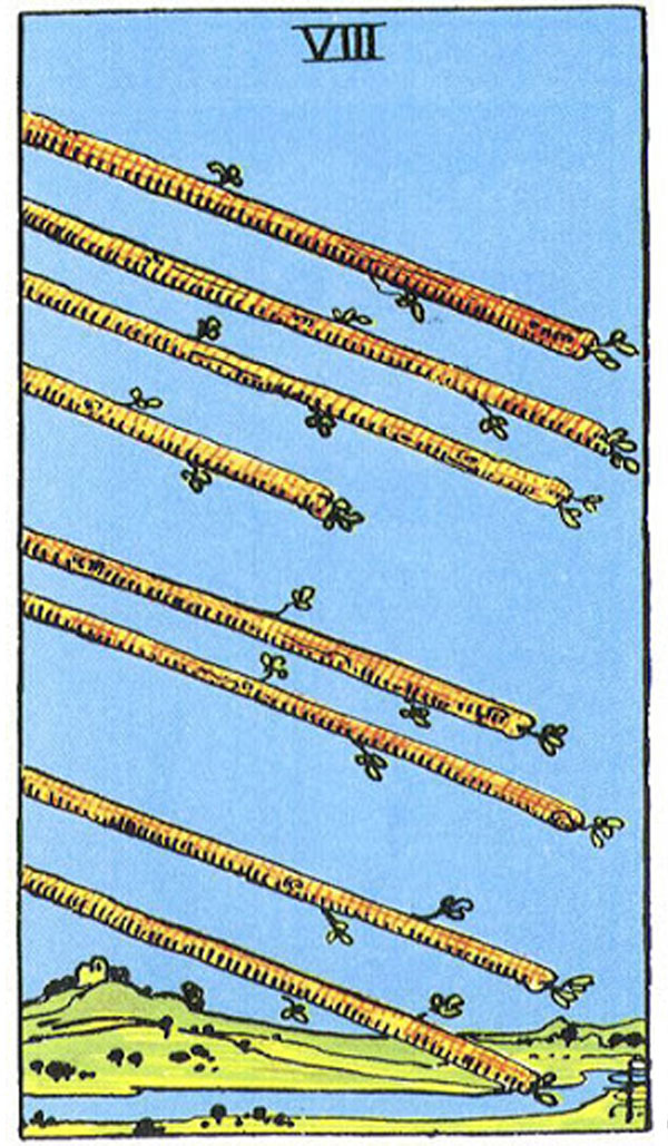 Ý nghĩa Eight Of Wands Rider Waite Smith Tarot - Tám Gậy trong Rider Waite Smith Tarot