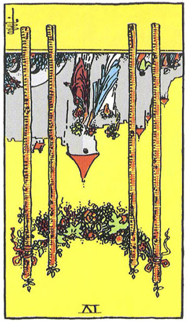 Ý nghĩa Four of Wands Rider Waite Smith Tarot - Bốn Gậy trong Rider ...