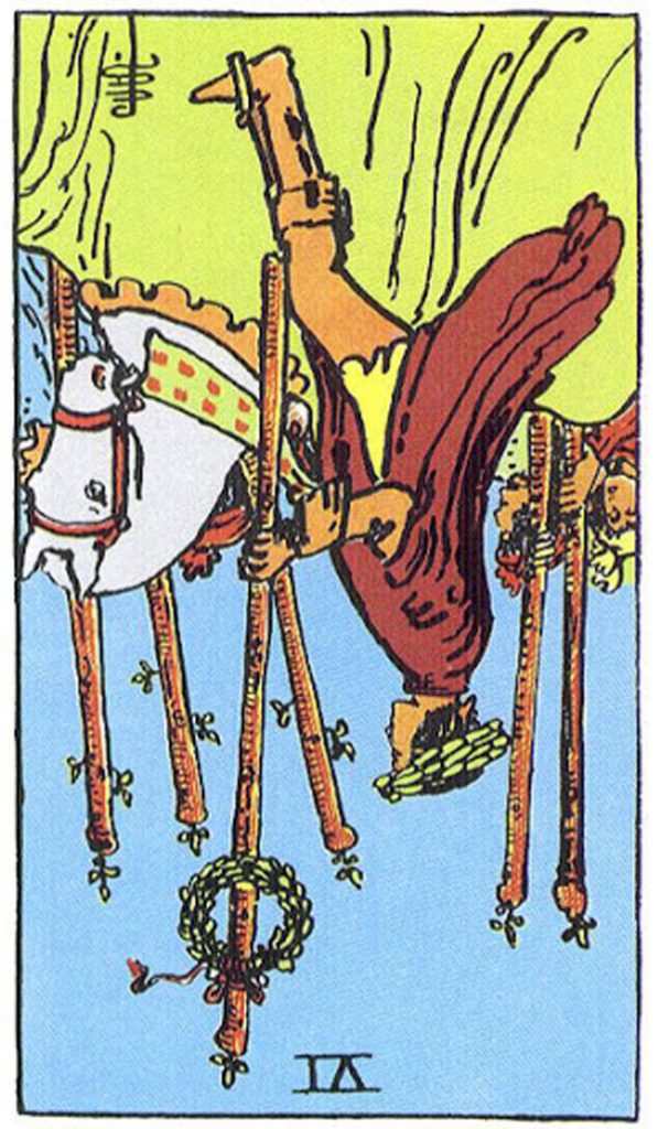 Ý nghĩa Six of Wands Rider Waite Smith Tarot - Sáu Gậy trong Rider Waite Smith Tarot theo chiều ngược